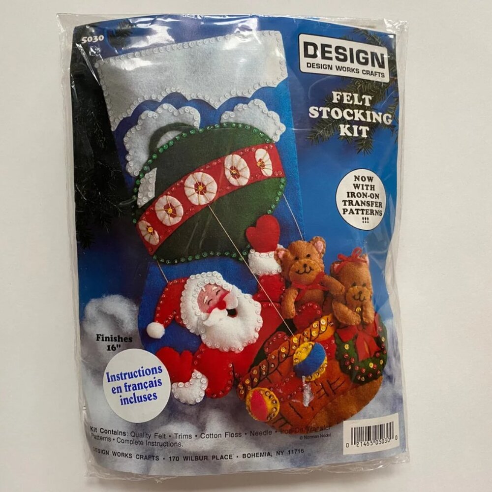 Felt Christmas Stocking Kit Handmade Homemade Crafting Kit Xmas Holiday